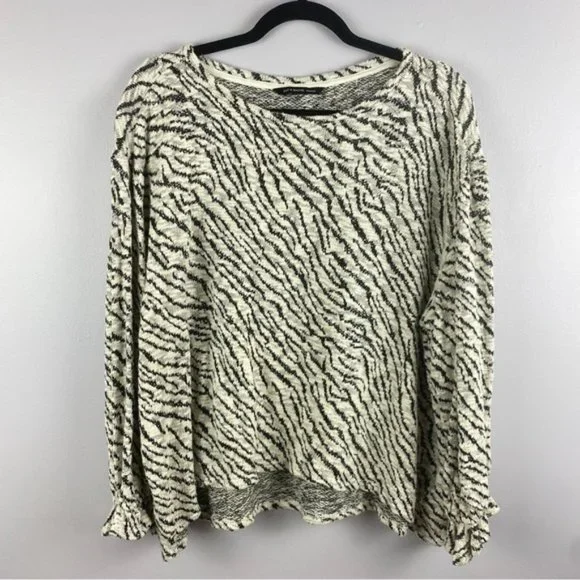Zac&Rachel Zebra Print Cotton Blend Long Sleeve Sweater 2X - Picture 2 of 10